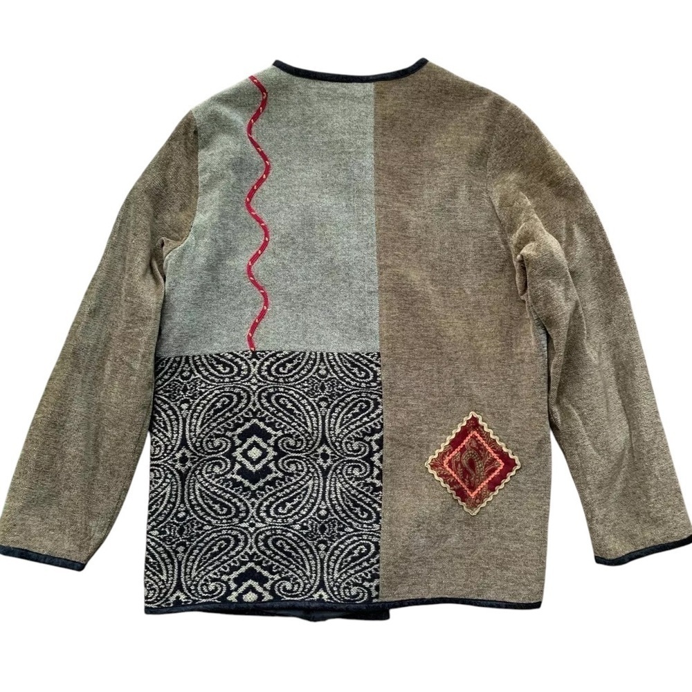 White Stag Chenille Patchwork Applique Jacket Art… - image 2